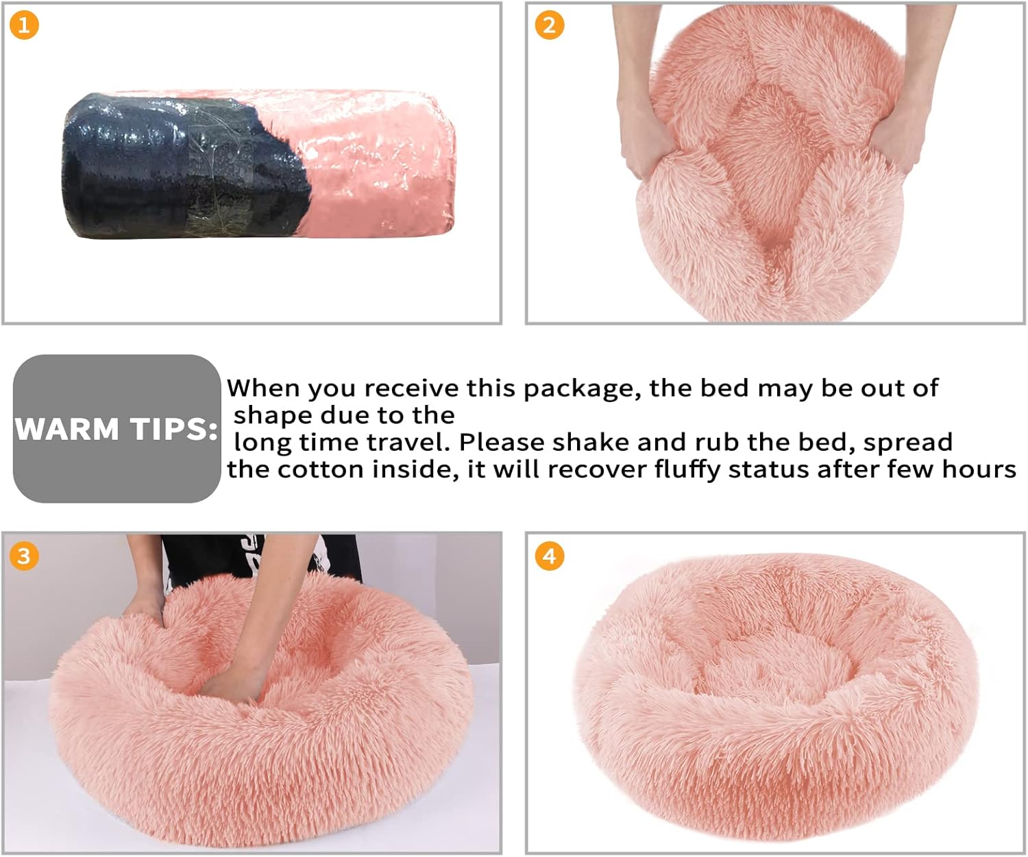 Thumbnail 6 de Enjamoy Plush Donut Dog Bed: Calming, Self-Warming Round Bed for Pets