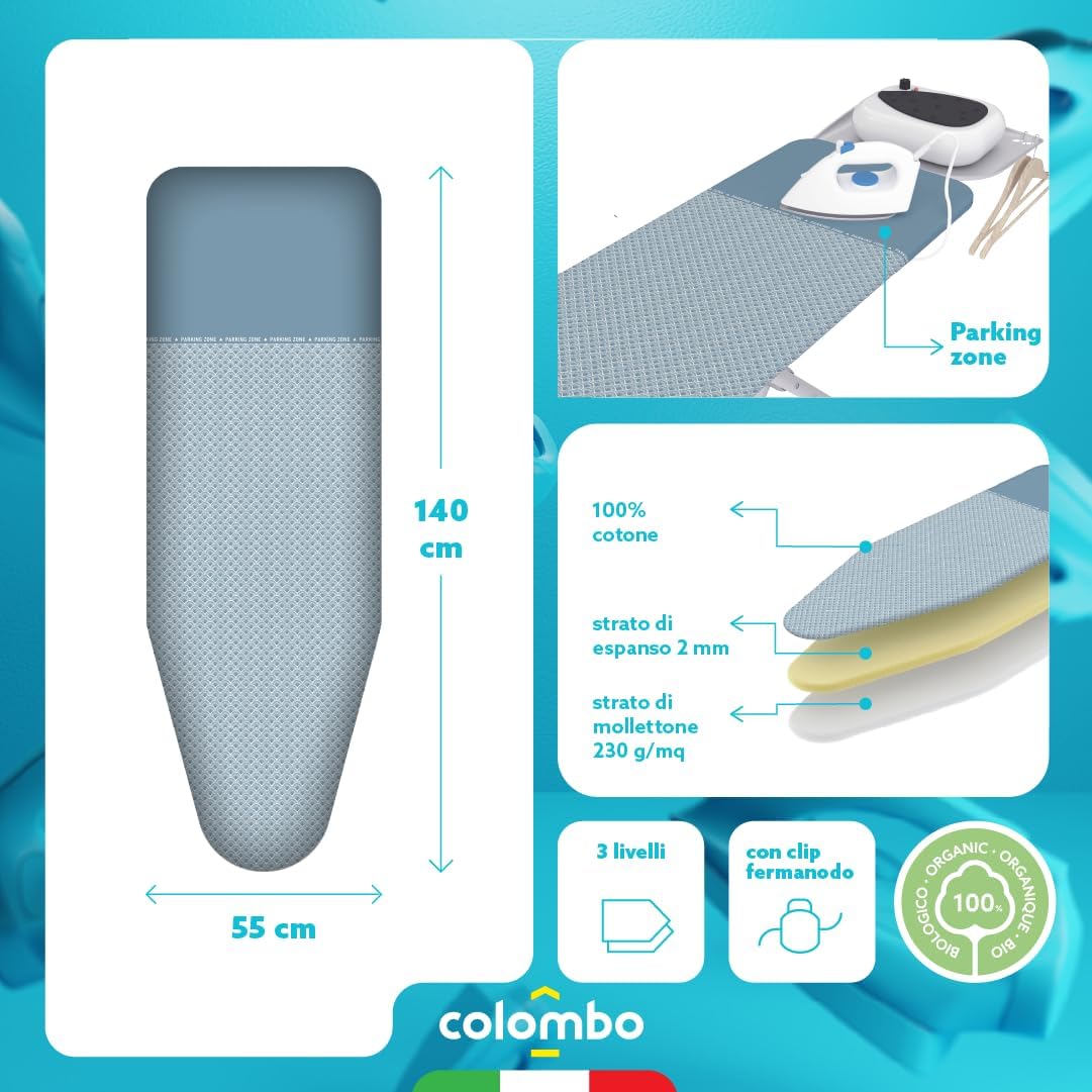 Thumbnail 1 de Colombo Copriasse da Stiro Parking 140x55 cm in tre strati con clip e zona parking