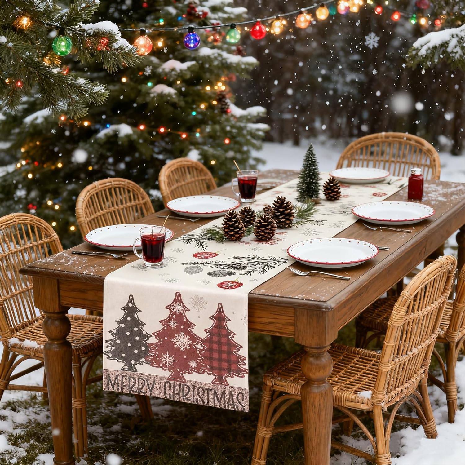 Thumbnail 1 de TAIANJI Christmas Table Runner 180x33cm