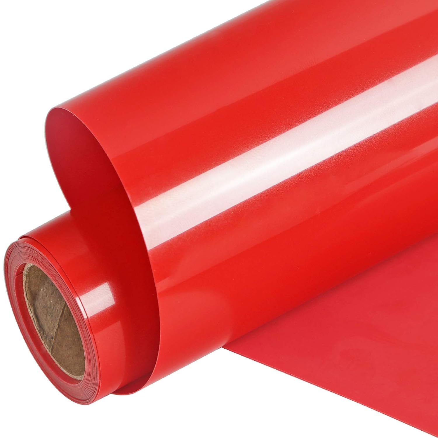 Detalle de FUNKAKA Red Heat Transfer Vinyl Roll, 12" x 9 ft, Glossy HTV