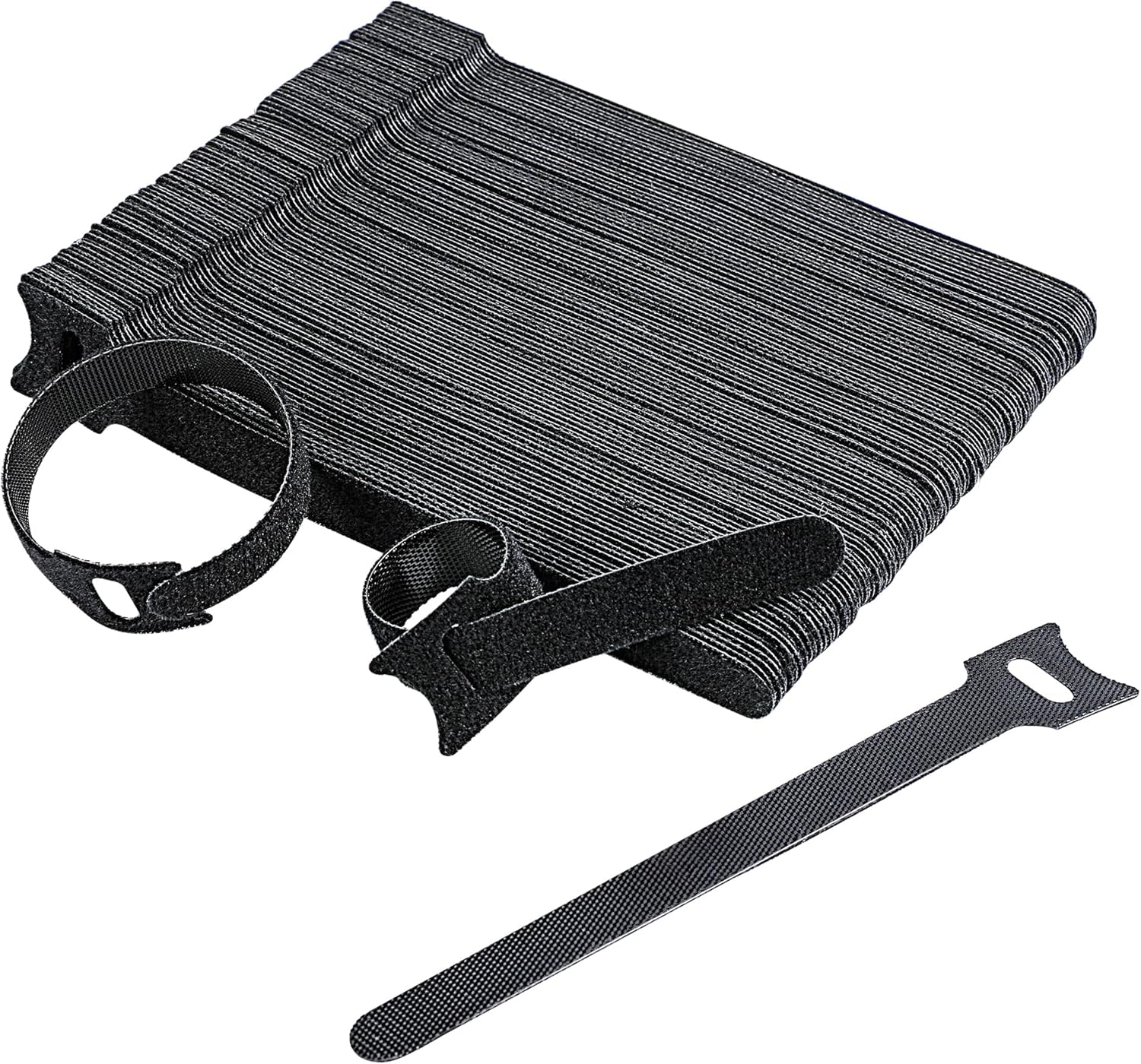 Amazon Basics Adjustable Cable Straps, 100 Count – Black