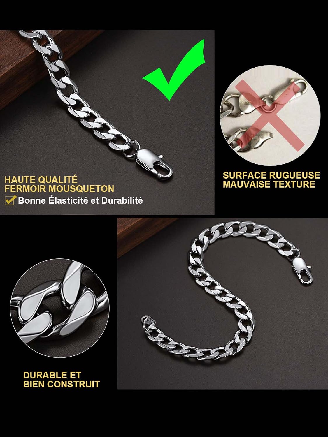 Detalle de ChainsHouse Bracelet Gourmette Acier 316L