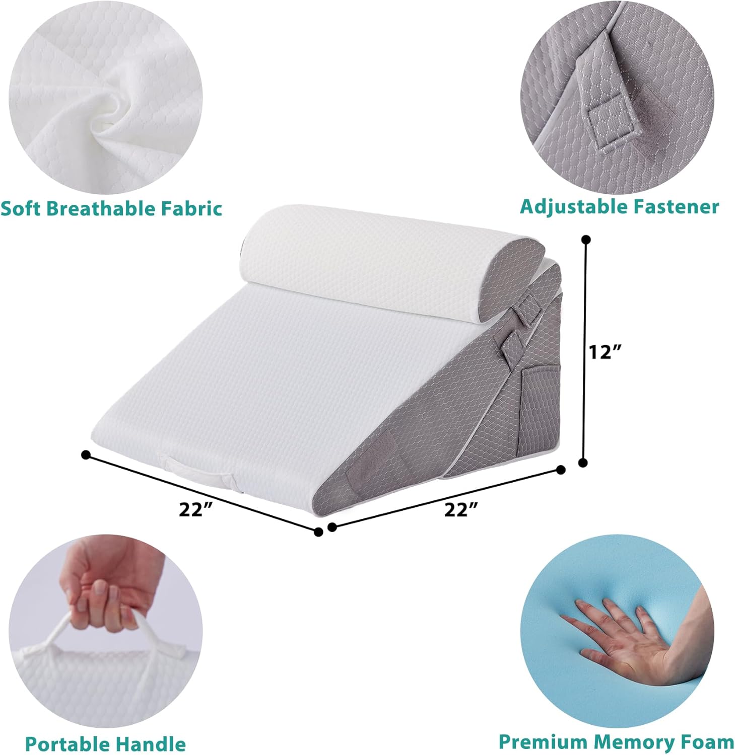Thumbnail 3 de Bedluxe Wedge Pillow Headboard 3-piece wedge