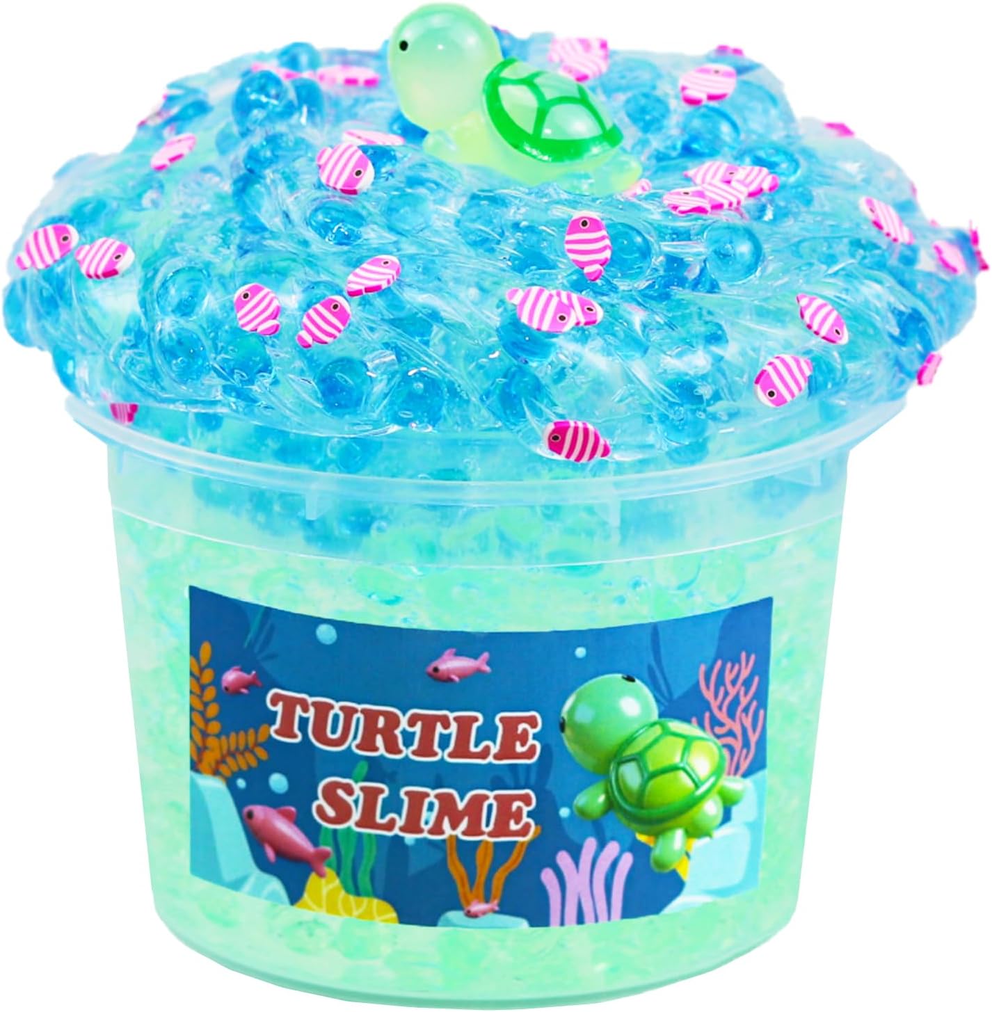 Detalle de QOFRJTU SLM-PC Crunchy Fishbowl Slime Kit with Clear Slime and Beads