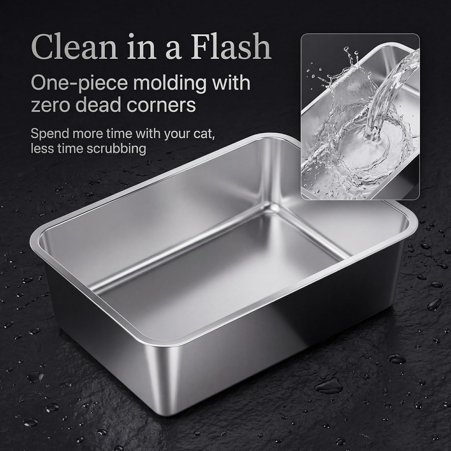Thumbnail 3 de Suhaco Stainless Steel Litter Box 60x40cm