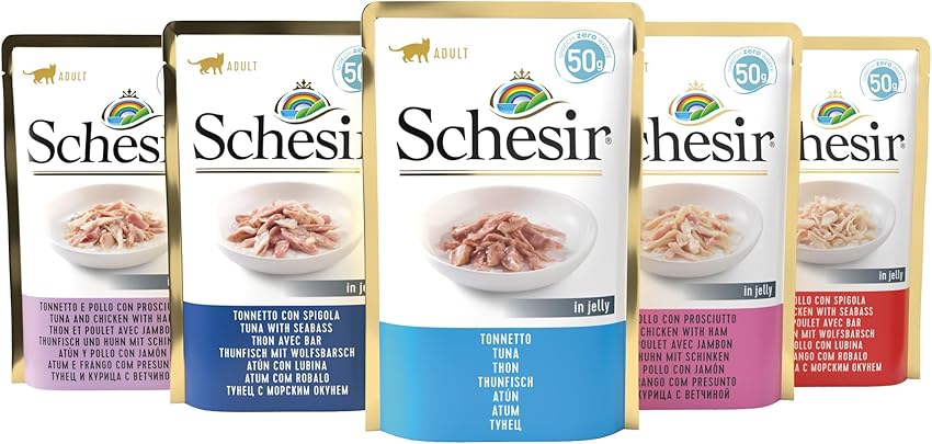 Detalle de Schesir Cat Jelly Tuna with Chicken & Ham 30 x 50 g 🐱