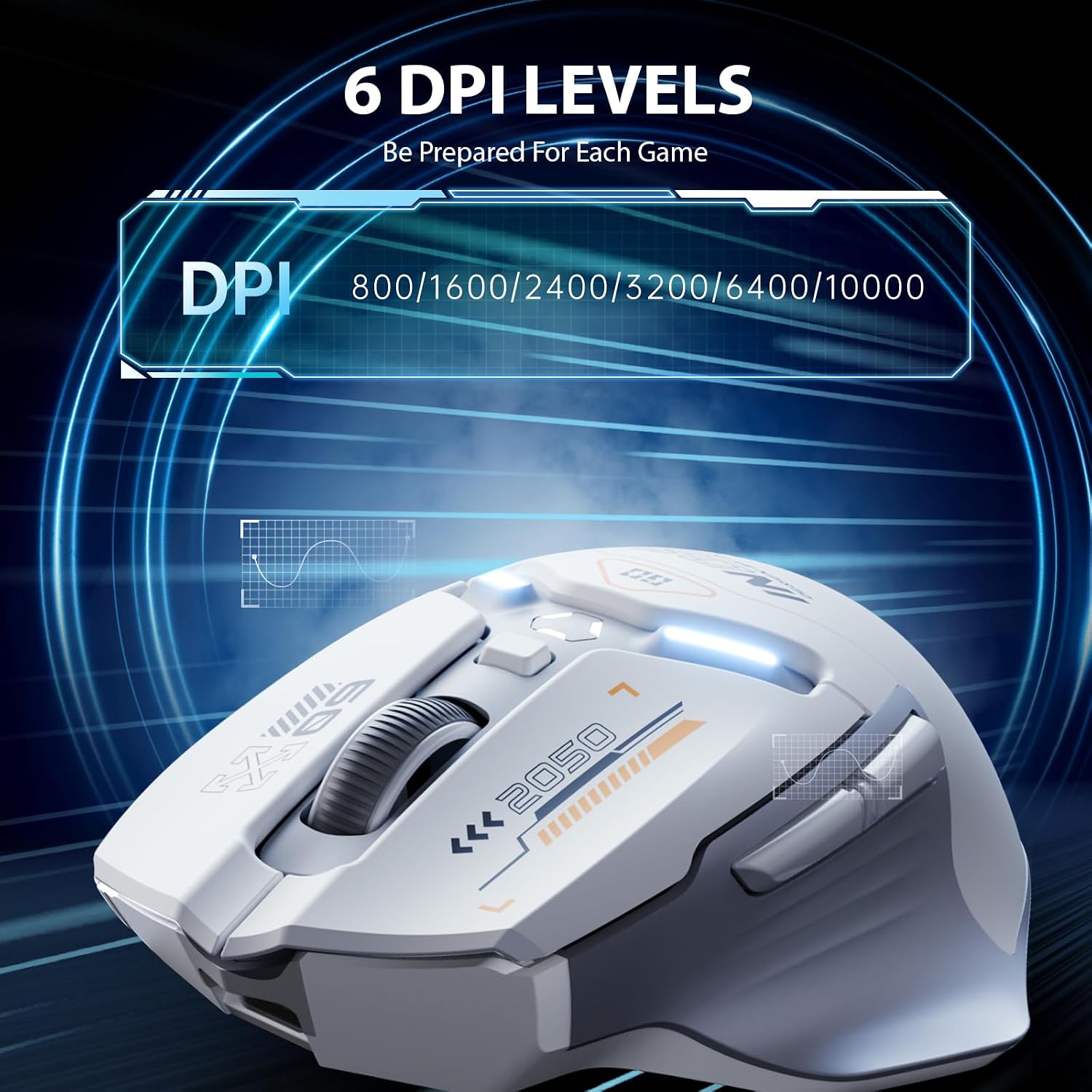 Detalle de inphic IN9 Wireless Gaming Mouse 10000 DPI
