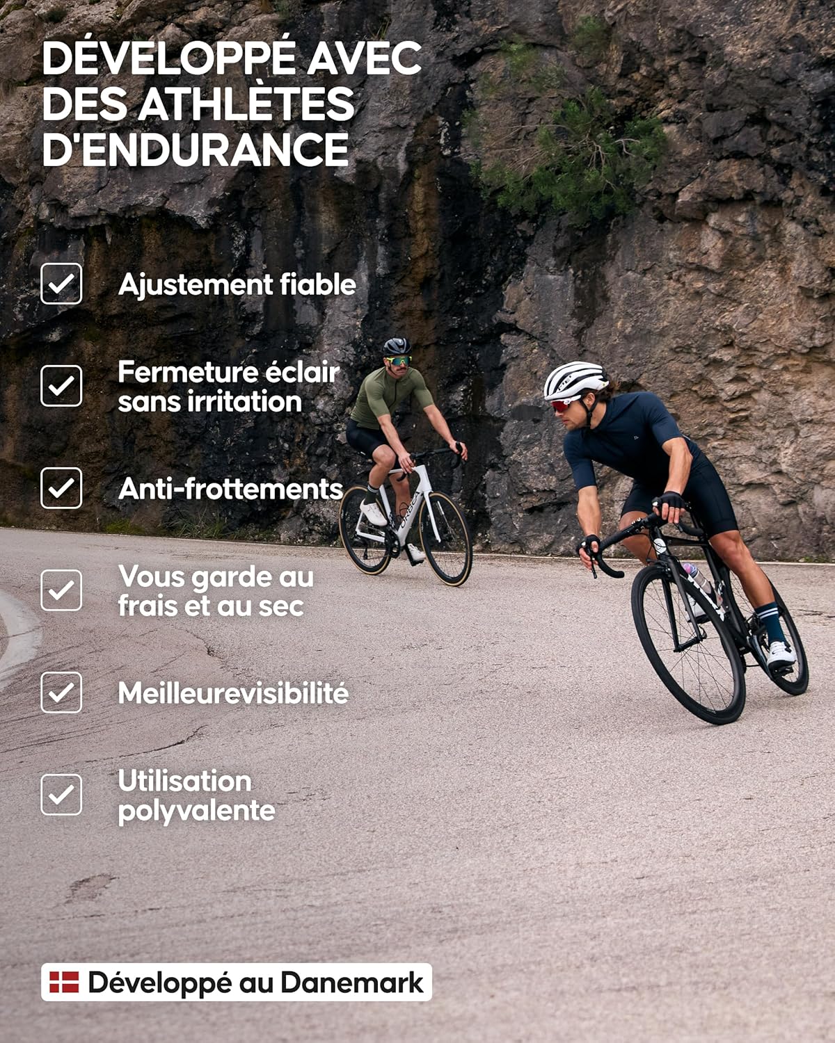Thumbnail 4 de DANISH ENDURANCE Maillot de cyclisme manches courtes homme : léger, respirant et coupe ajustée