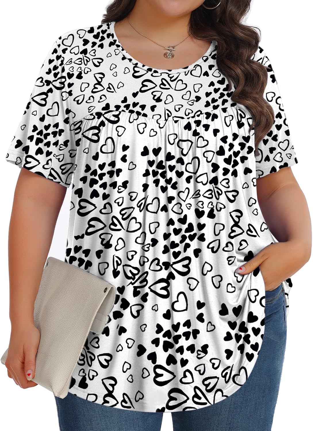Detalle de Tencede Plus-Size Tunic Top, Rayon Blend
