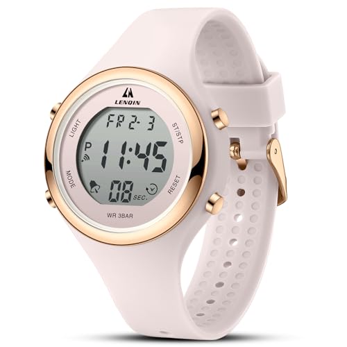 Detalle de LN LENQIN Reloj para Mujer: reloj digital/analógico con 30 m de impermeabilidad, alarma y luz LED