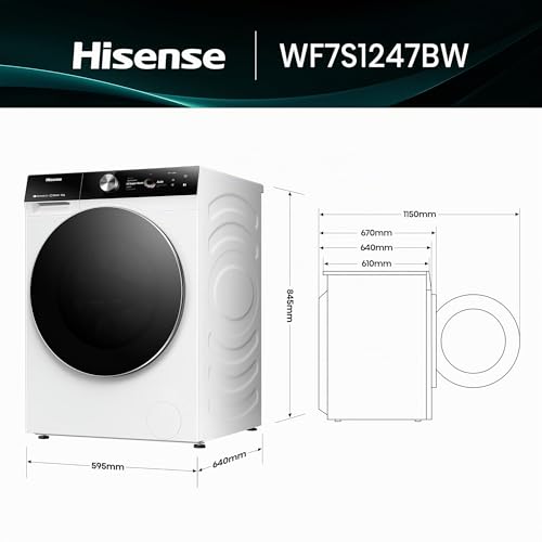 Detalle de Hisense WF7S1247BW: Lavatrice a Carica Frontale da 12 Kg con AI, Vapore e Autodose