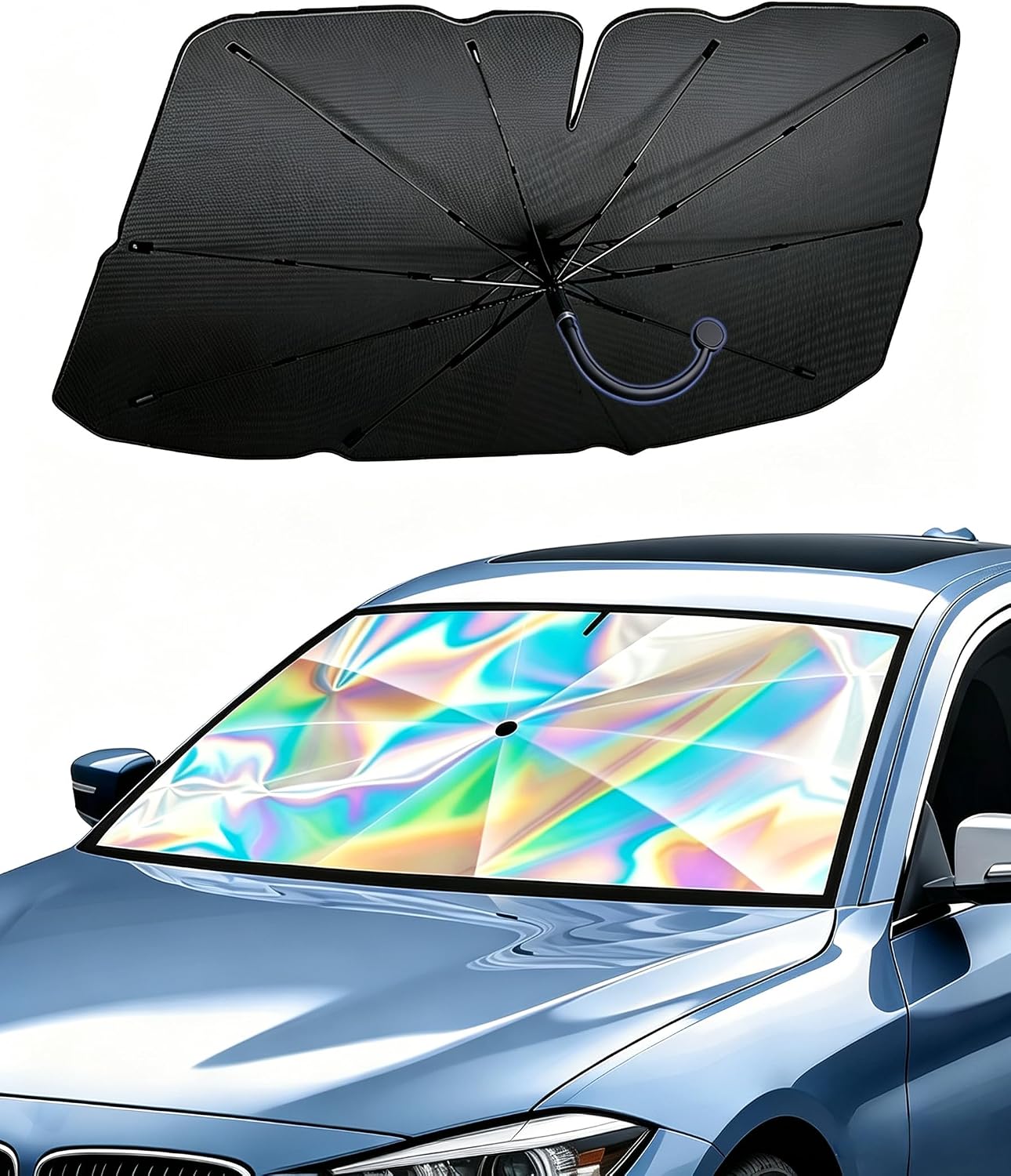 Detalle de Car Windshield Sun Shade Umbrella 55" x 31