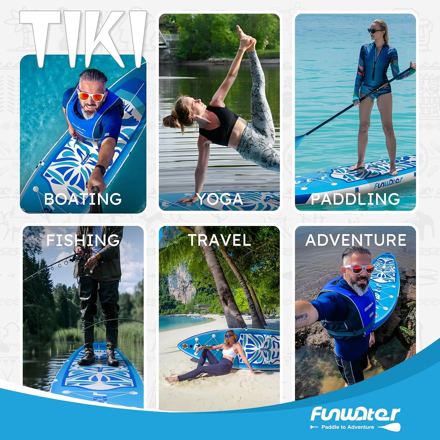 Detalle 2 de FunWater TIKI 10'6'' Inflatable Stand Up Paddle Board Review