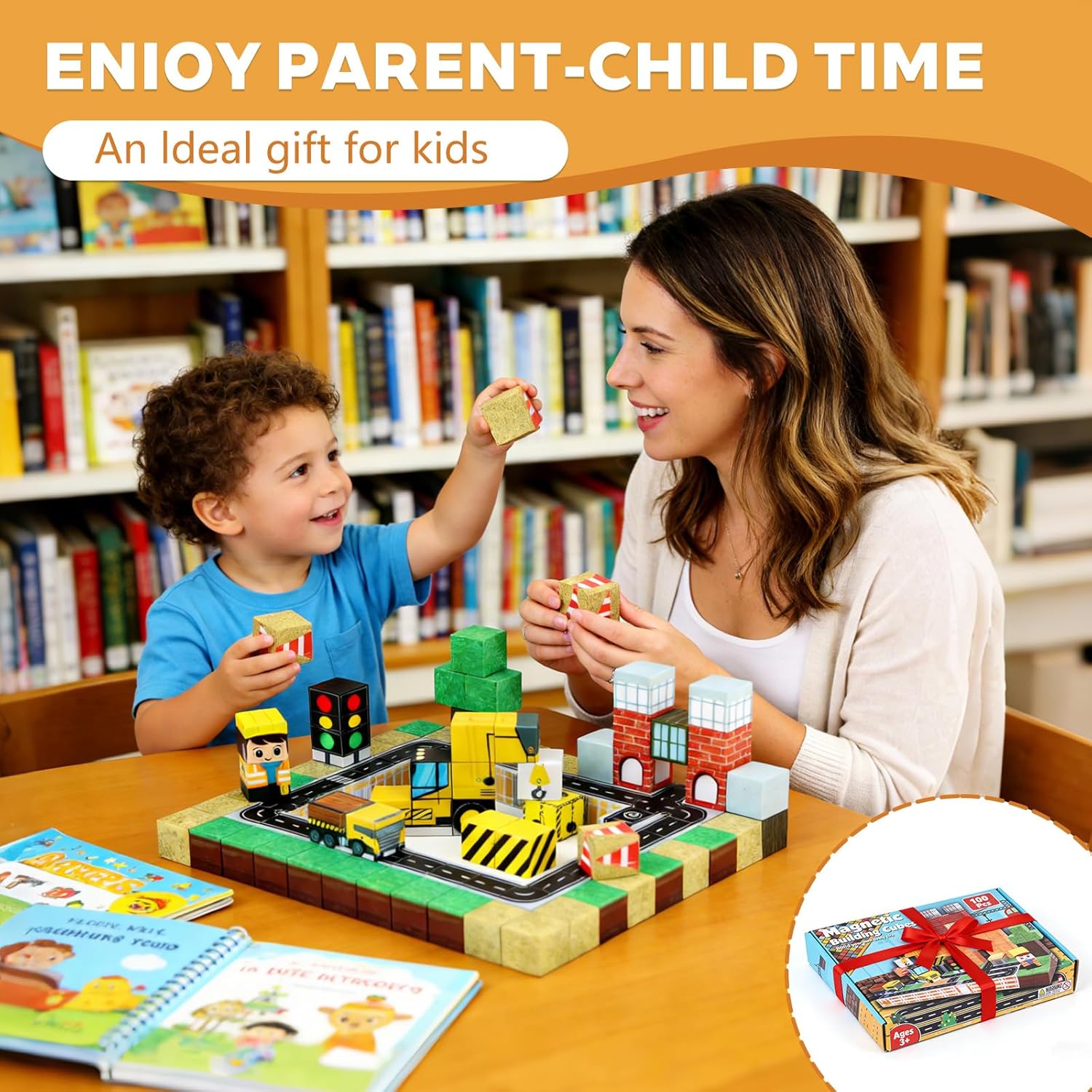 Thumbnail 3 de GigglePlay Magnetic Blocks 100-Piece Construction Set – Educational STEM Toy for Ages 3–10
