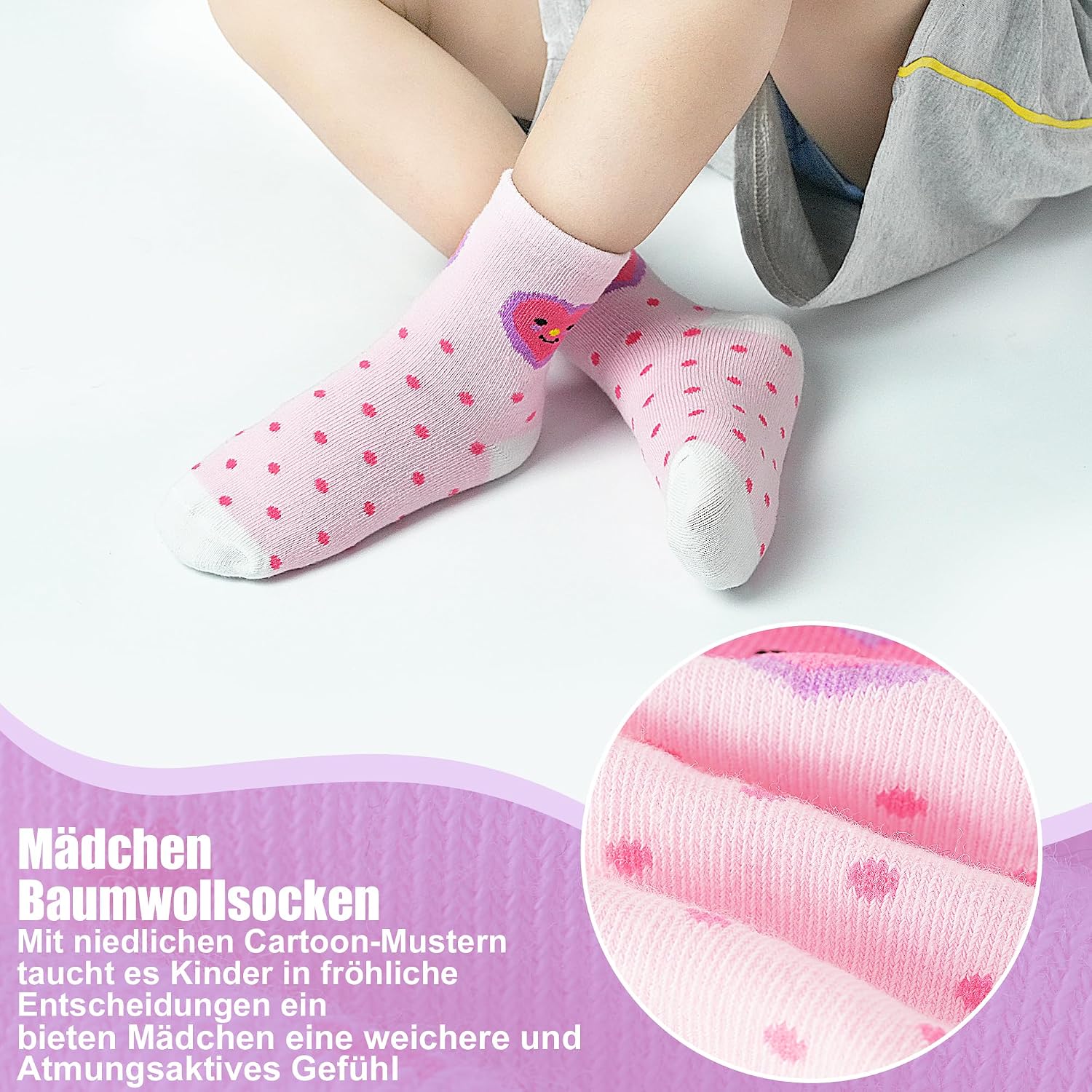 Thumbnail 1 de LAETBBE Mädchen Socken 12 Paar