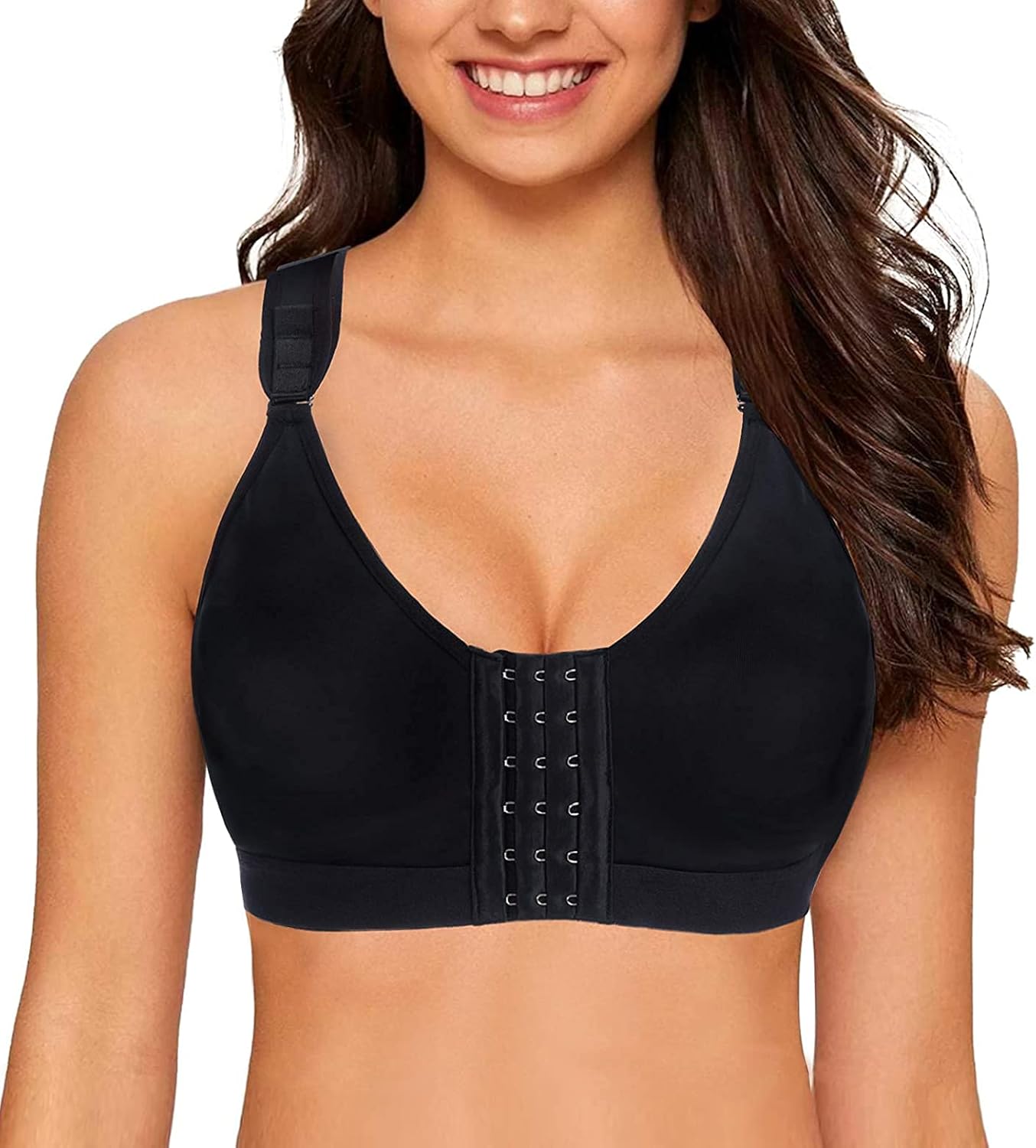 Detalle de YIANNA Women Post Surgery Front Fastening Sports Bra with Wide Back Support