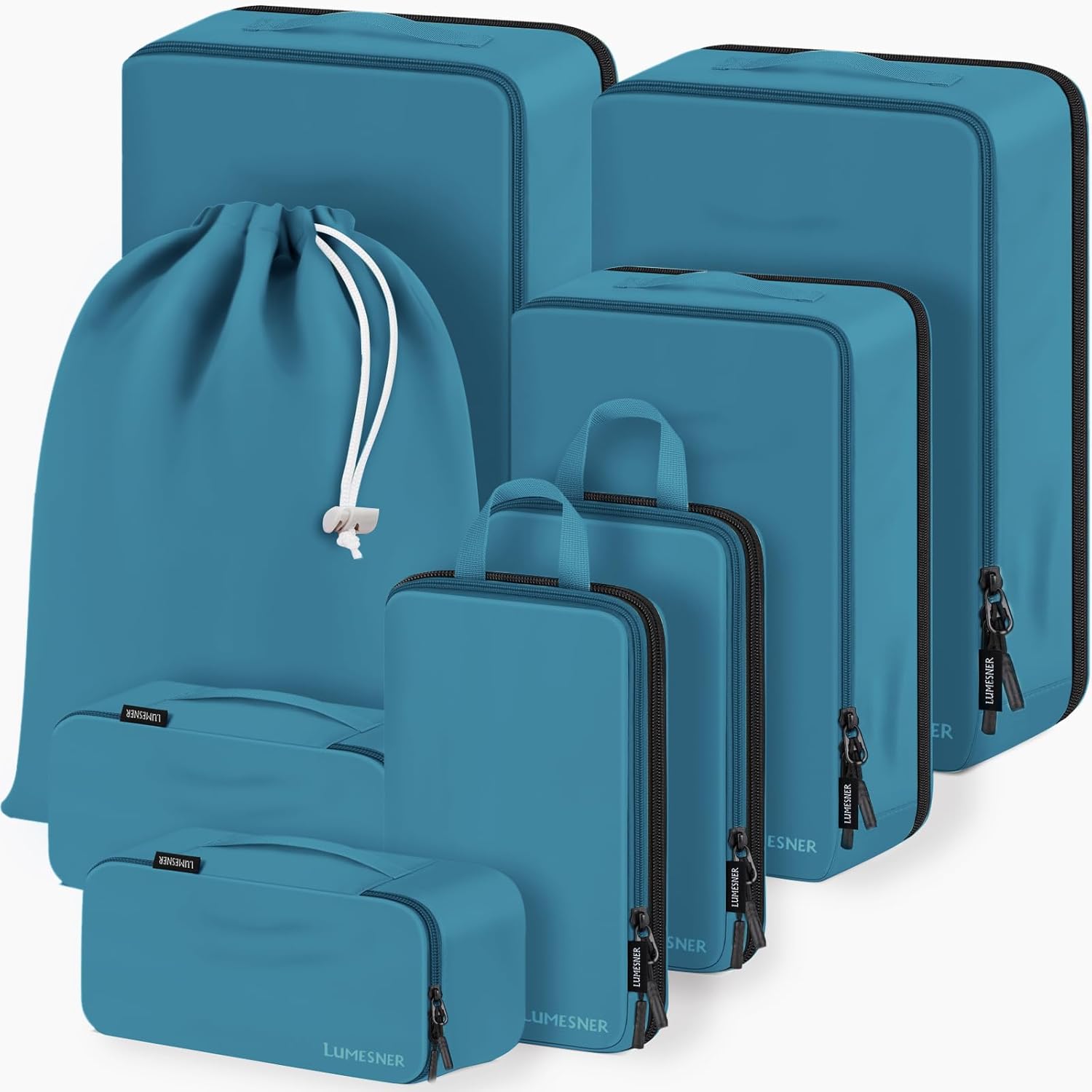 Detalle de Lumesner Compression Packing Cubes 8‑Piece Set – Travel Essentials for Carry‑on