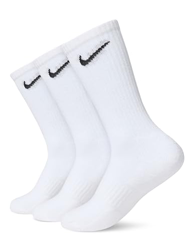 Detalle de Nike Mens Everyday Cush Crew Socks – 3 Pack, White/Black