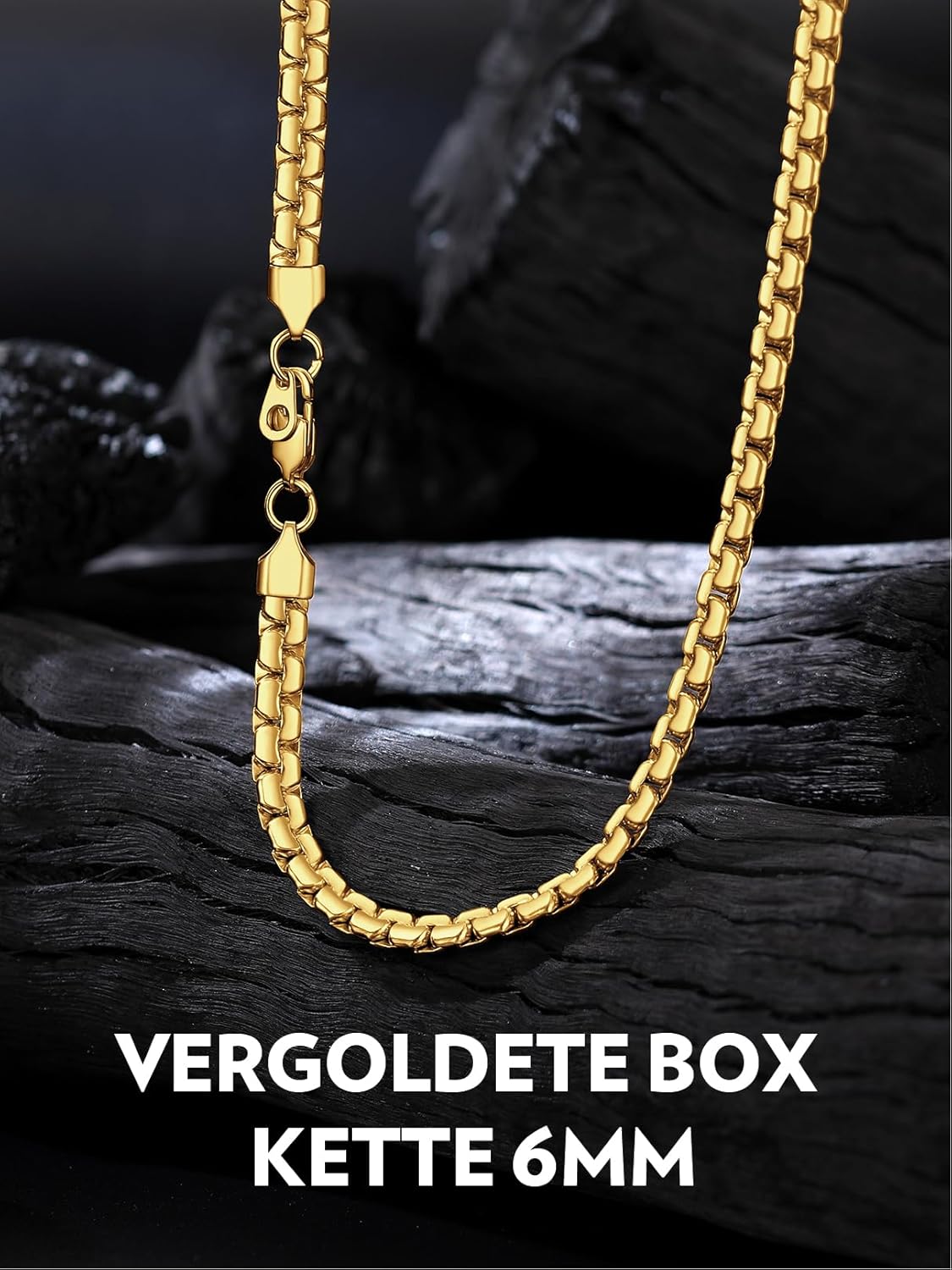 Thumbnail 1 de Bandmax Venezianer-Halskette aus 316L Edelstahl (silber/vergoldet/schwarz) – Herren & Damen, Gliederkette ohne Anhänger