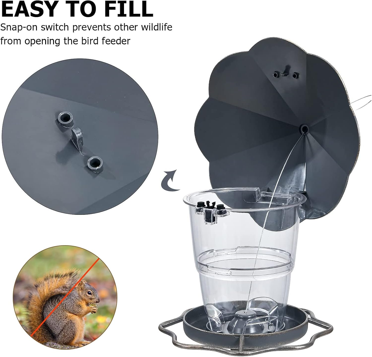 Detalle 2 de SANOTO Vogelfutterhaus faltbar für Garten 🐦