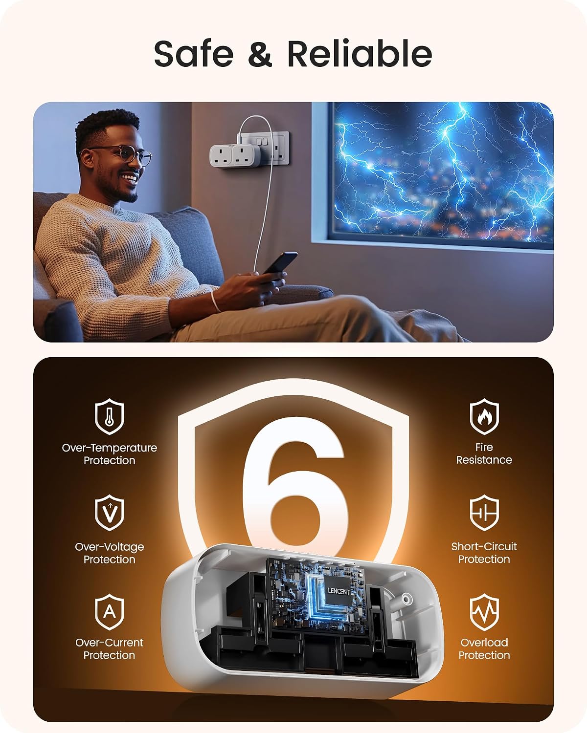 Thumbnail 5 de LENCENT Plug Adapter 3250W with USB-C