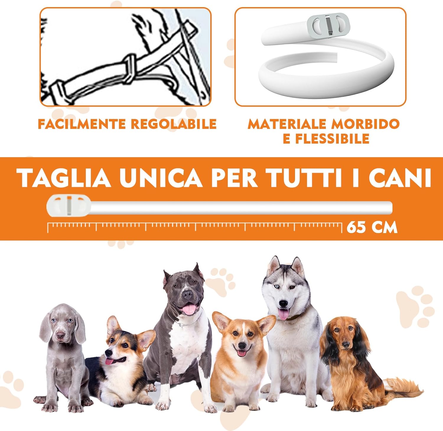 Thumbnail 6 de Collare antiparassitario per cani Regolabile e Impermeabile – 65 cm, protezione 12 mesi