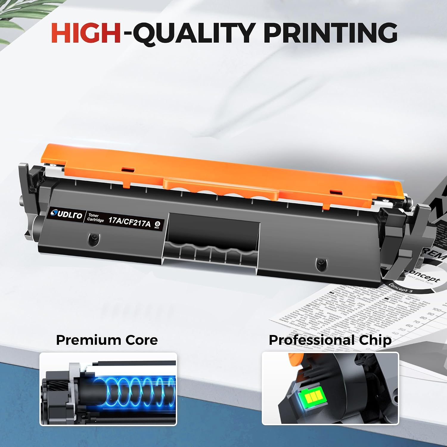 Detalle 2 de SUDLTO 17A CF217A Black Toner Cartridge 2-Pack for HP LaserJet Pro