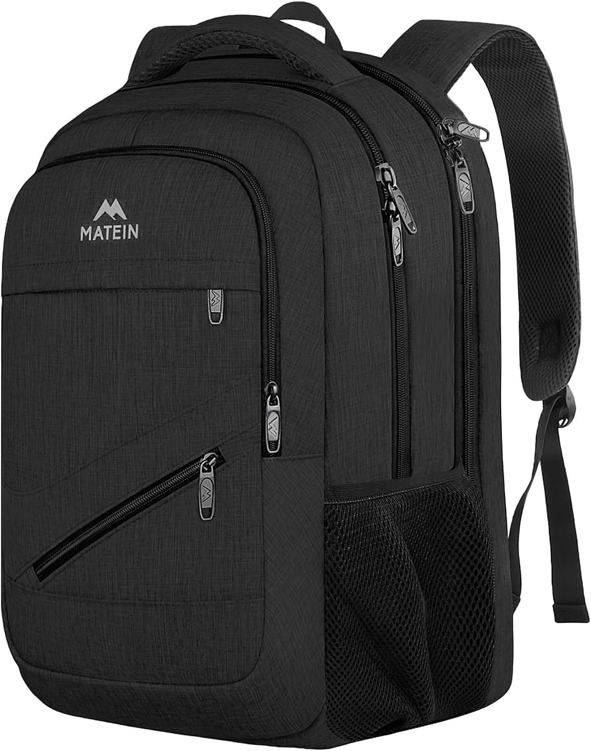 Detalle de MATEIN MATIN Sac à dos pour ordinateur portable 17 pouces, 30 L, imperméable et anti-vol (USB, sangle bagage) – Noir
