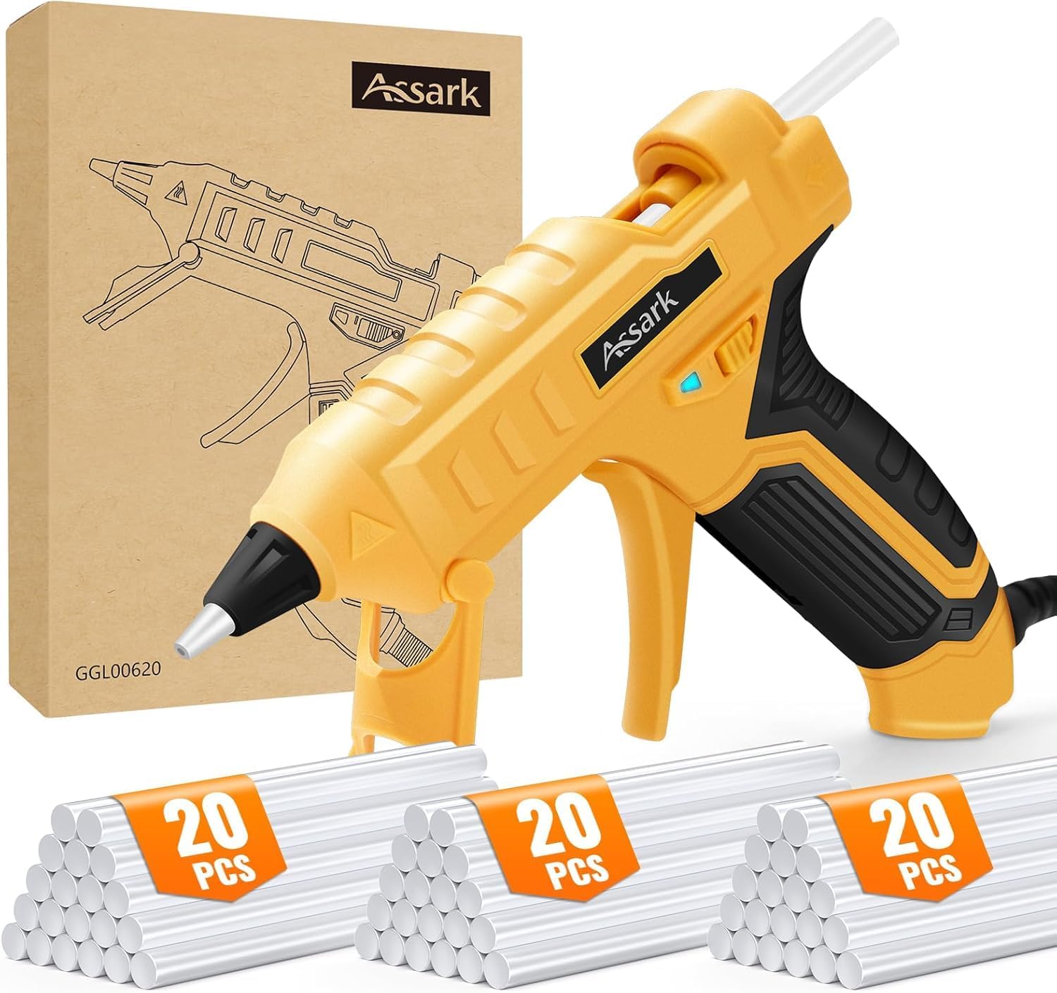 Thumbnail 6 de Fireproof 60/100W Full Size Hot Glue Gun with 15 Glue Sticks (Green)