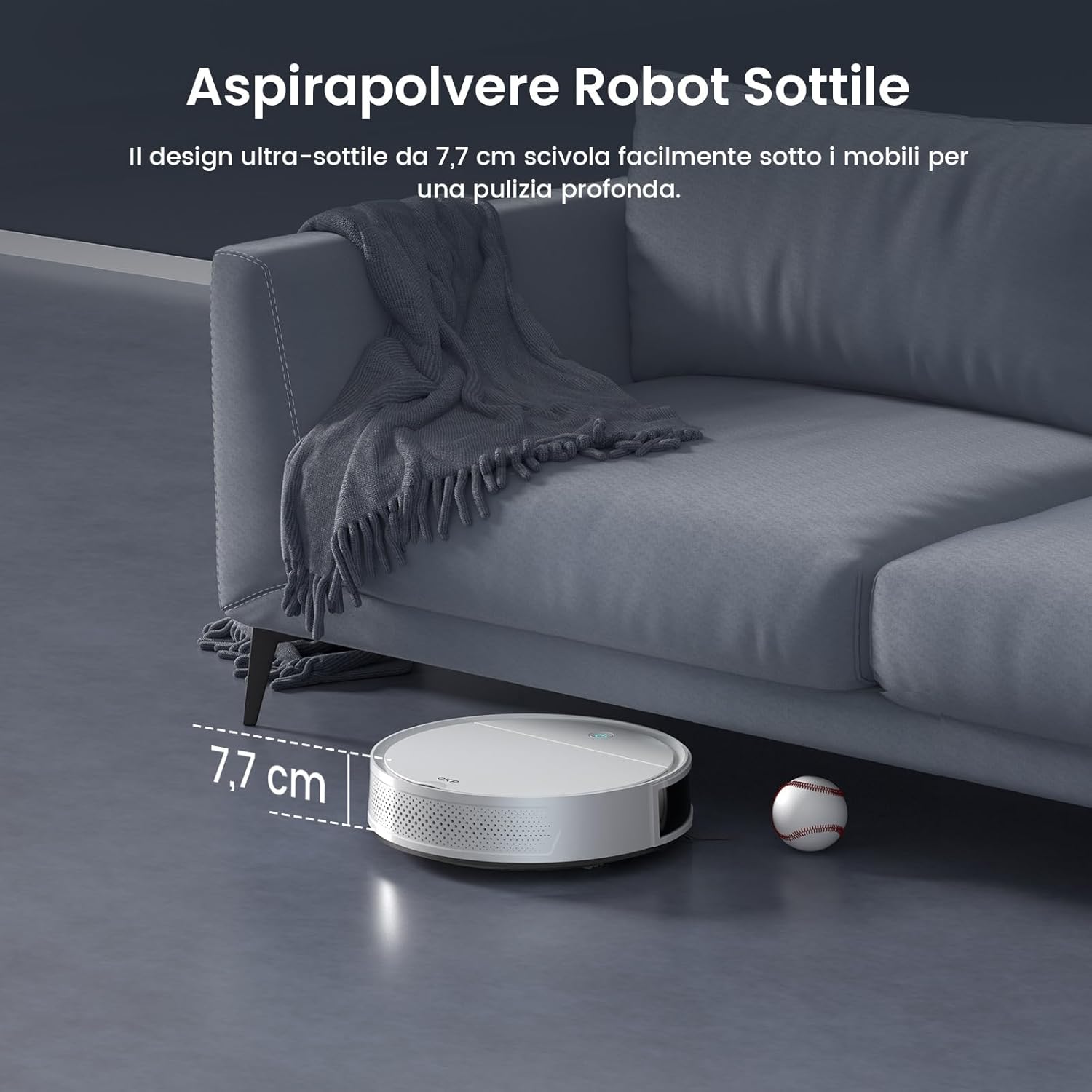 Thumbnail 2 de OKP K5 Pro robot aspirapolvere ultra sottile 7,7 cm, 5000Pa e 180 min con WiFi/App e Alexa