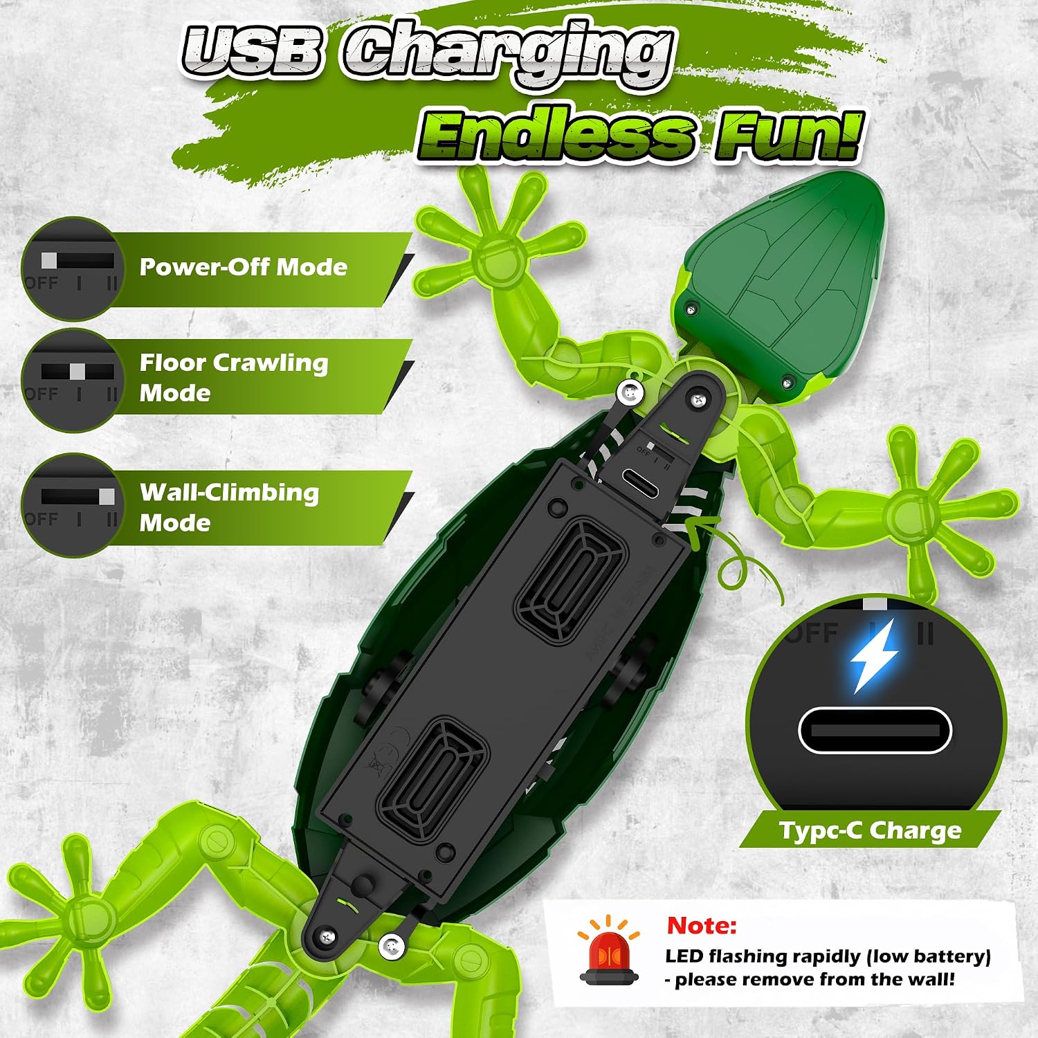 Thumbnail 6 de Rcfunkid SM51S Wall-Climbing Gecko Toy, Rechargeable RC with LED Eyes