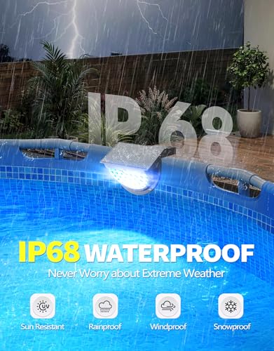 Detalle de DeeprBetter 2026: Luz solar para piscina RGB multicolor, IP68, instalación cero