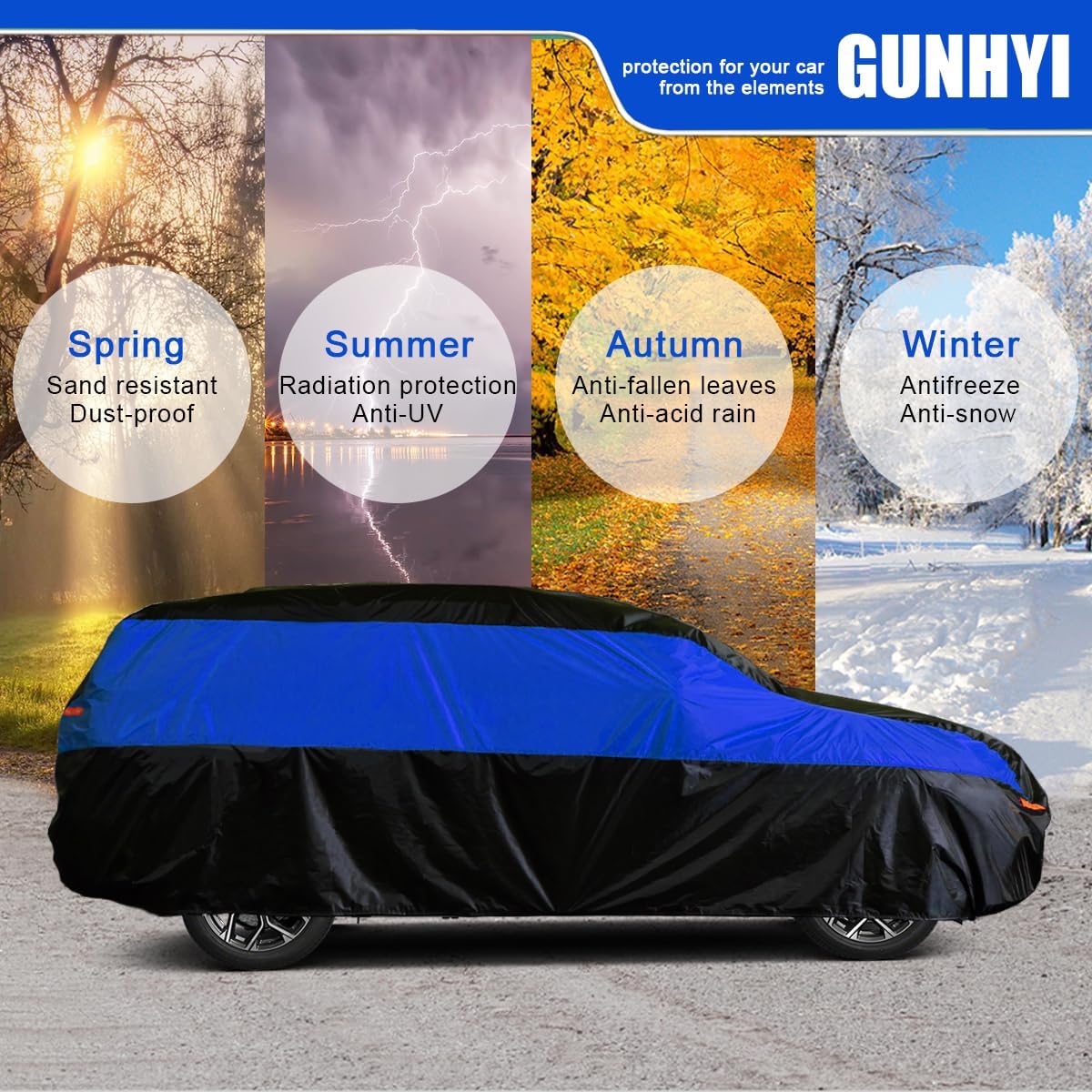 Thumbnail 4 de GUNHYI SUV Car Cover Waterproof & Breathable – All-Weather Outdoor Protection for 485–510 cm SUVs