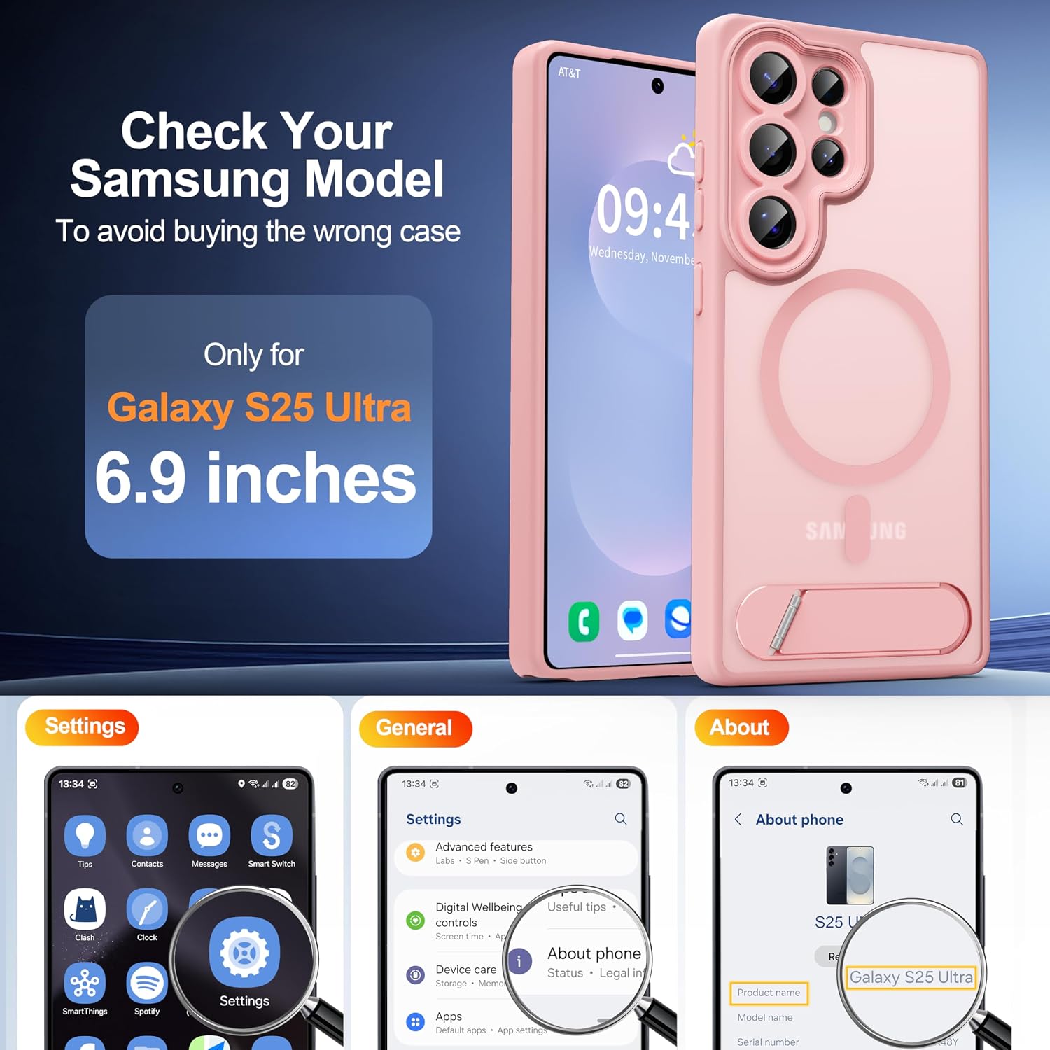Detalle 2 de AMILIFECASES Magnetic Phone Case for Samsung Galaxy S25 Ultra