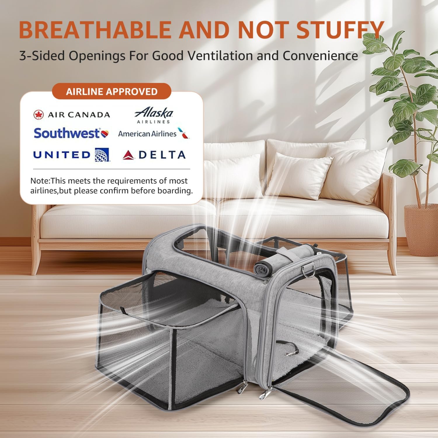Detalle de Nobleza Sac de Transport Extensible pour Chats et Chiens – Grand Cage de Transport Pliable et Respirante + Bol