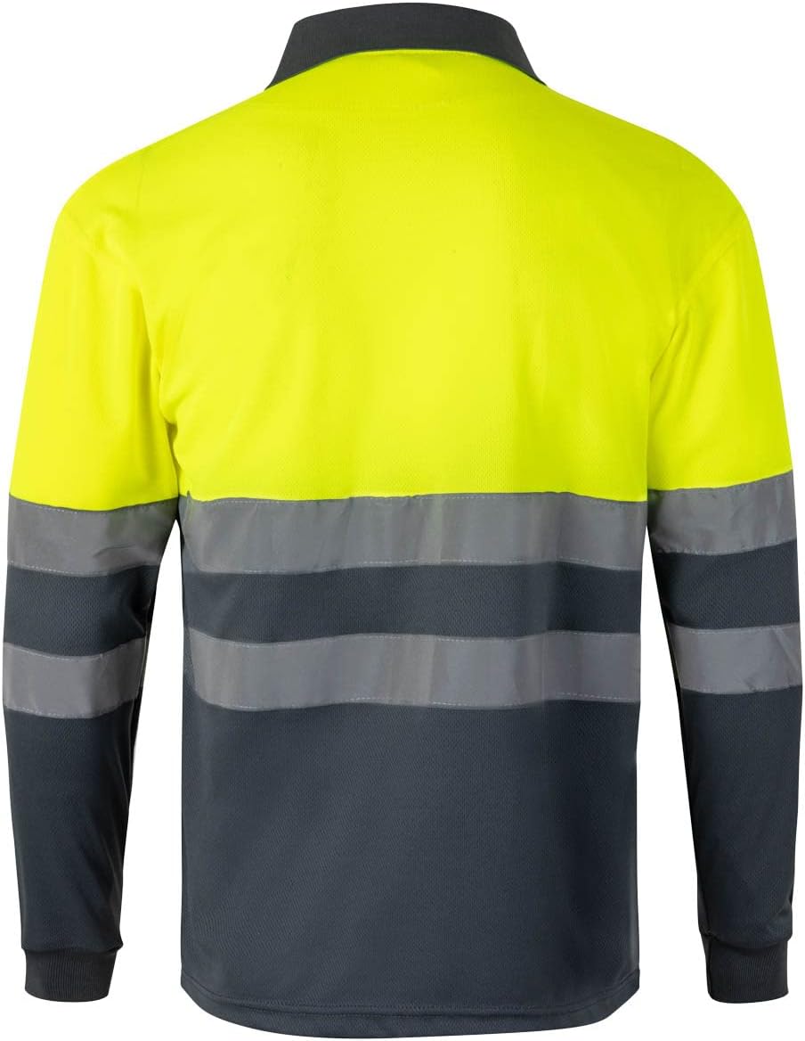 Thumbnail 2 de Velilla 175 Polo Bicolor Manga Larga 🧥 Gris y Amarillo Flúor Talla L