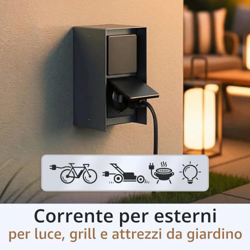 Thumbnail 5 de Presa di corrente esterna 2 prese STEDDA IP44 in acciaio inox antracite verticale – ledscom.de