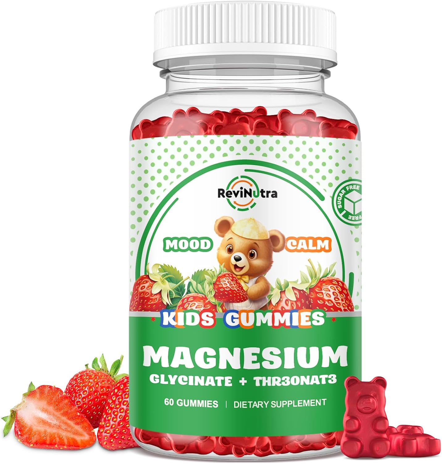 Detalle de ReviNutra Magnesium Gummies, Strawberry Flavor