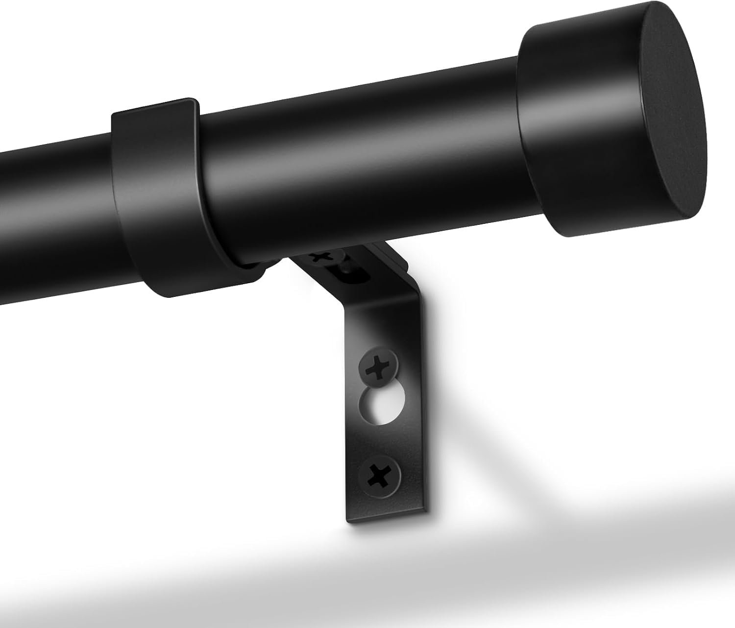 DEFYNEE Tringle à Rideaux Métallique Extensible 80-218 cm – Ø25 mm, Noir