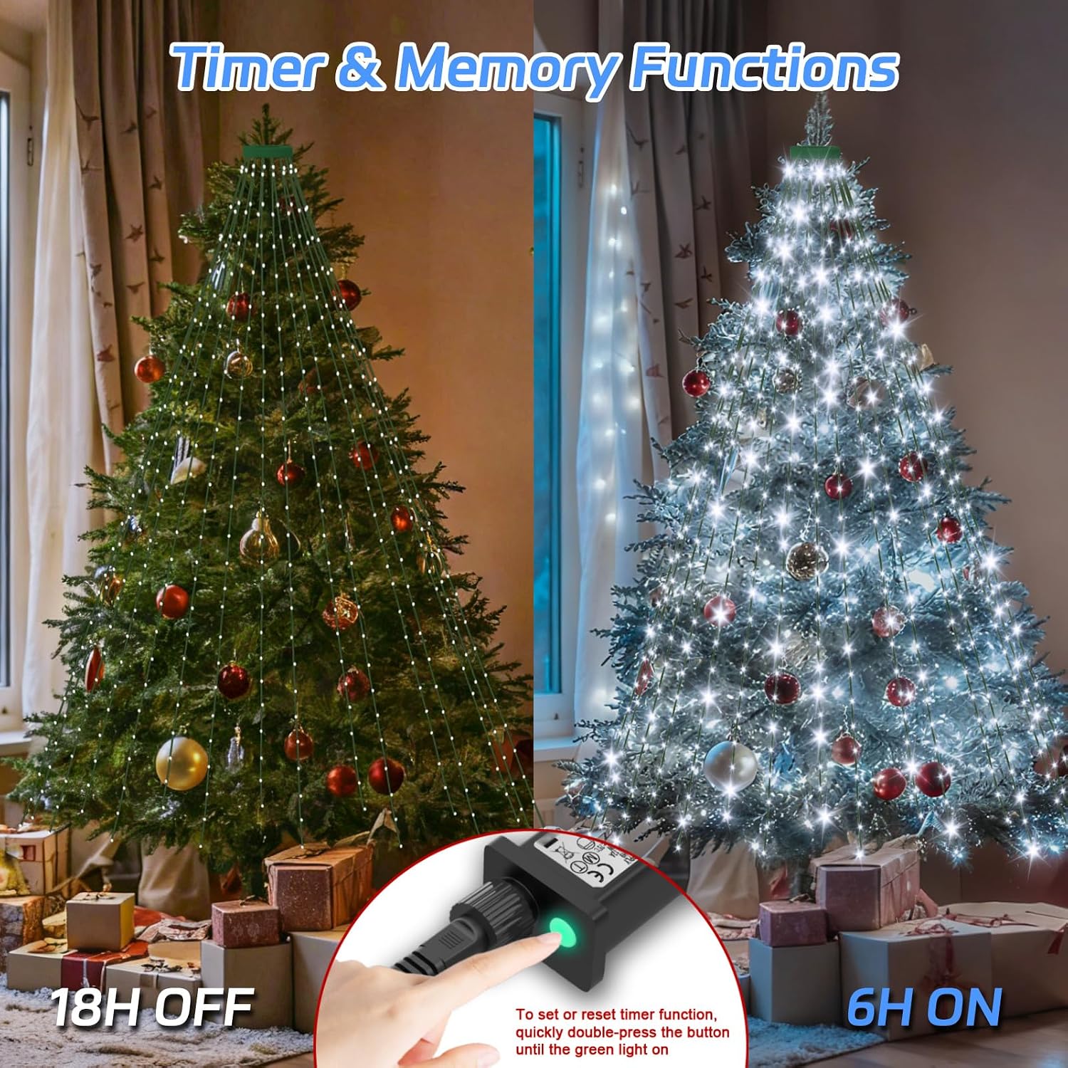 Detalle de Dalugo Christmas tree lights 480 LEDs 2.4m