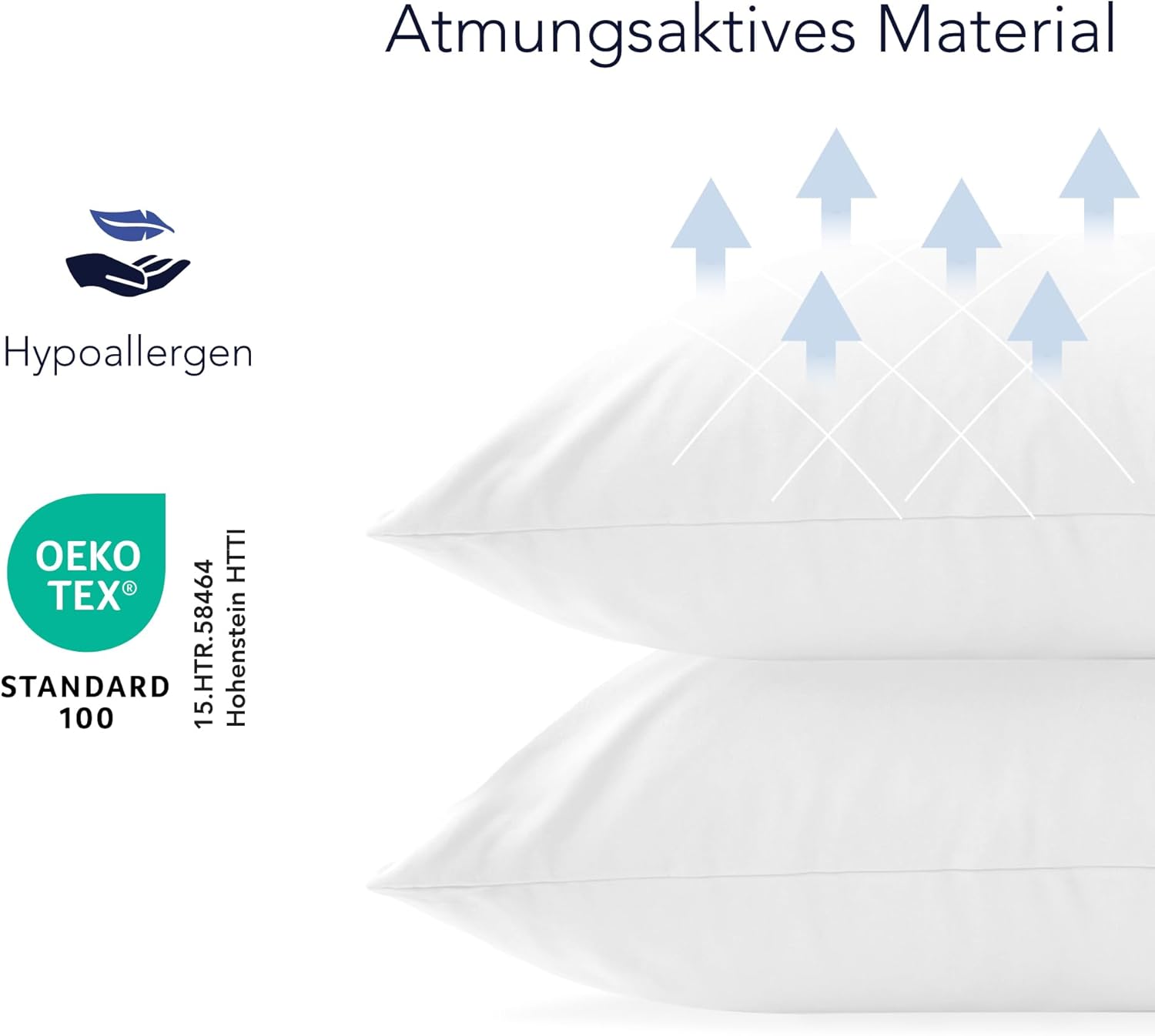 Thumbnail 2 de Dreamzie Kissenbezug 30x30 cm (Set mit 2) aus 100% Jersey-Baumwolle – weiß