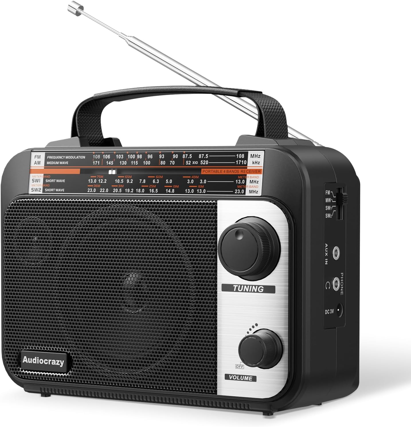 Audiocrazy Radio AM/FM multibanda 1800 mAh
