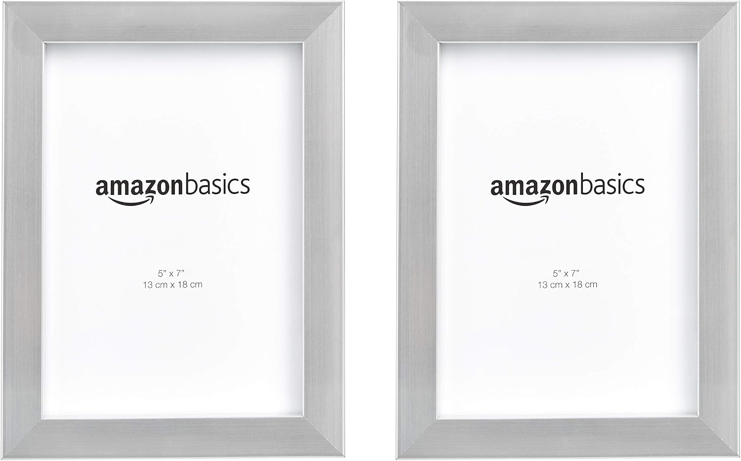 Detalle 2 de Amazon Basics Rectangular Photo Frame, Nickel, 2-Pack – 13 x 18 cm