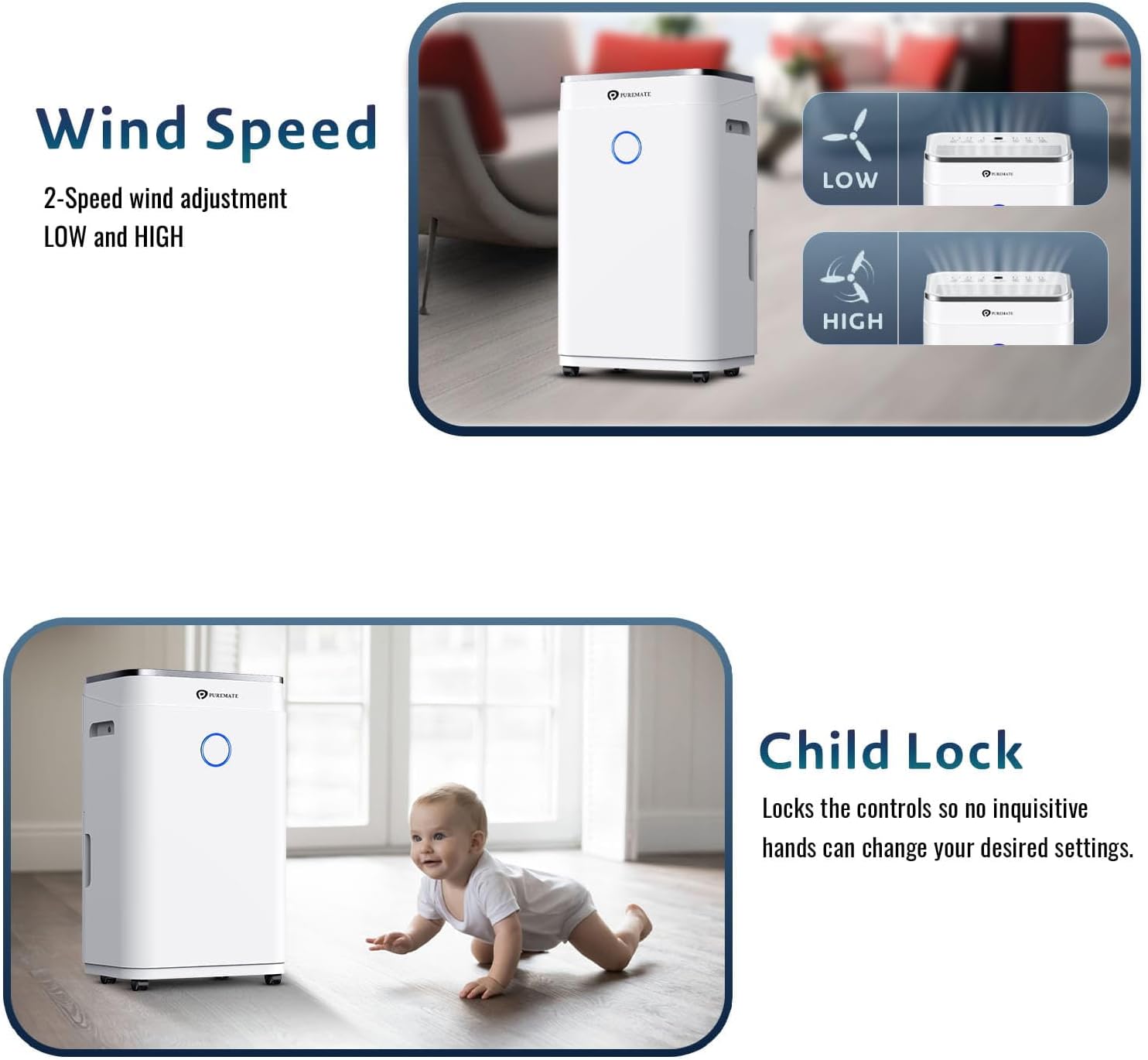 Detalle 2 de PureMate 20L/Day dehumidifier 6.5 L tank 🏠
