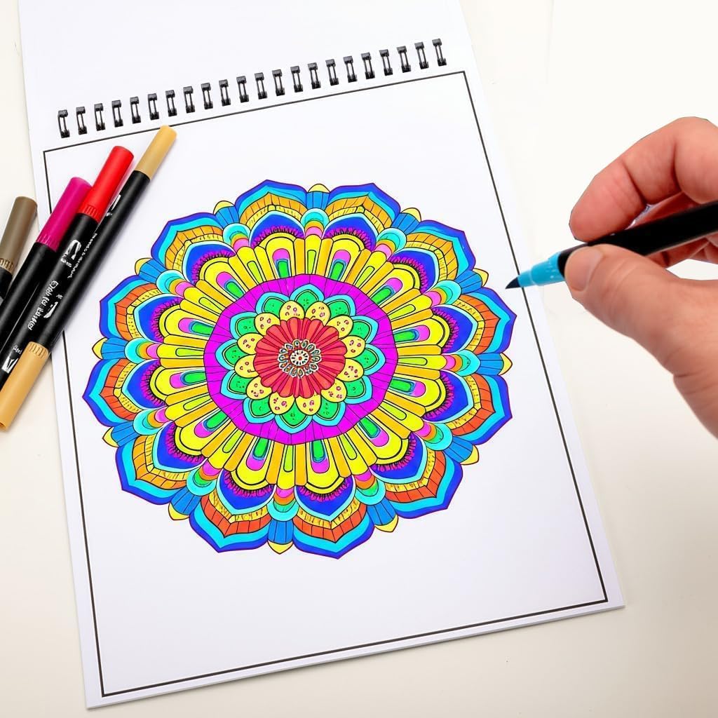 Thumbnail 2 de Pobuu Mandalas Colouring Books for Adults – Unique Mandala Patterns, Spiral Bound