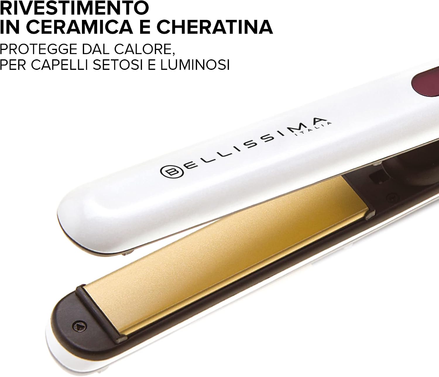Detalle de Bellissima Imetec Creativity B9 400: piastra per capelli lisci o mossi con rivestimento ceramica e cheratina