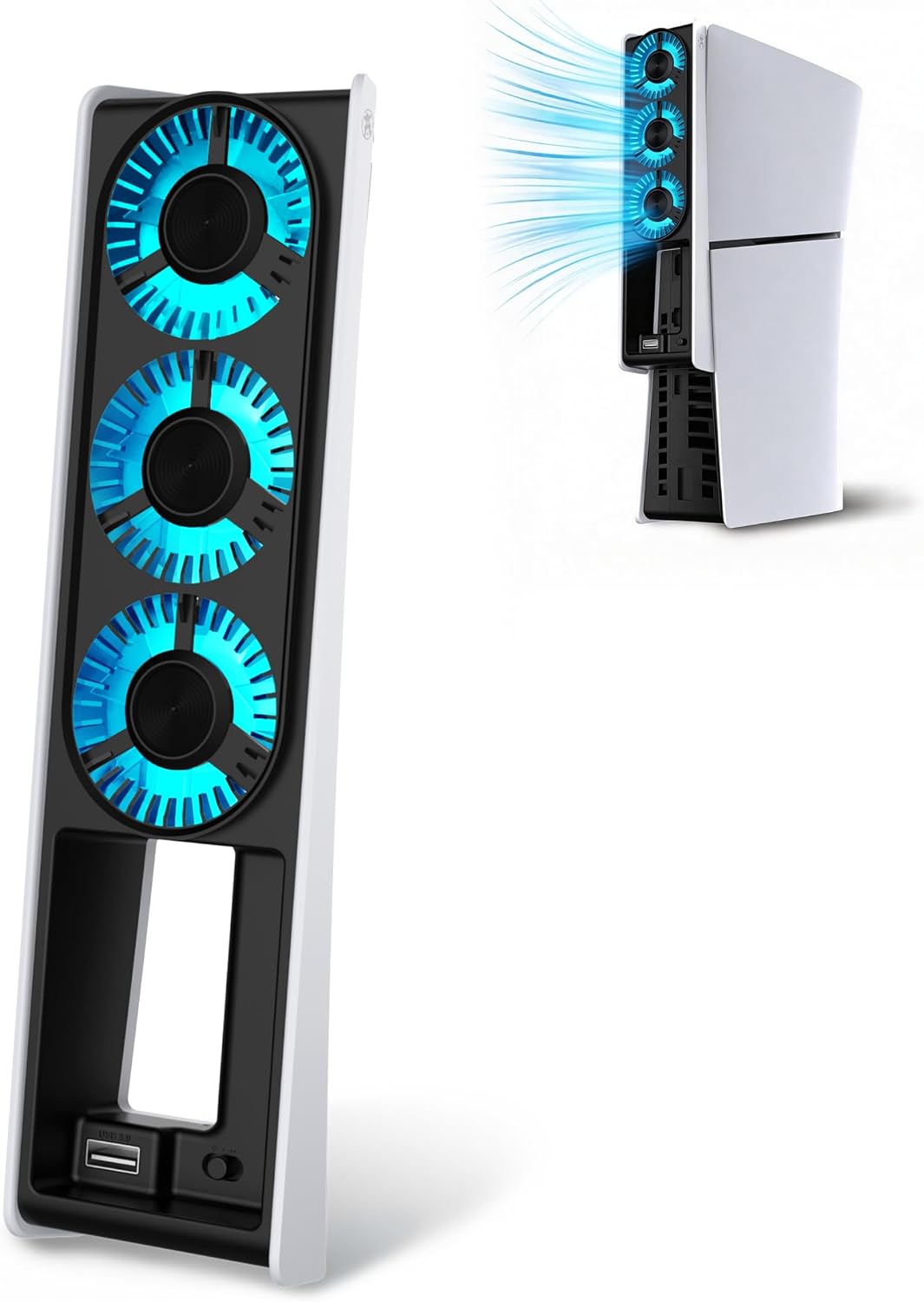 Detalle de AKUMA Cyber W02 ventilateur PS5 Slim 3 ventilateurs