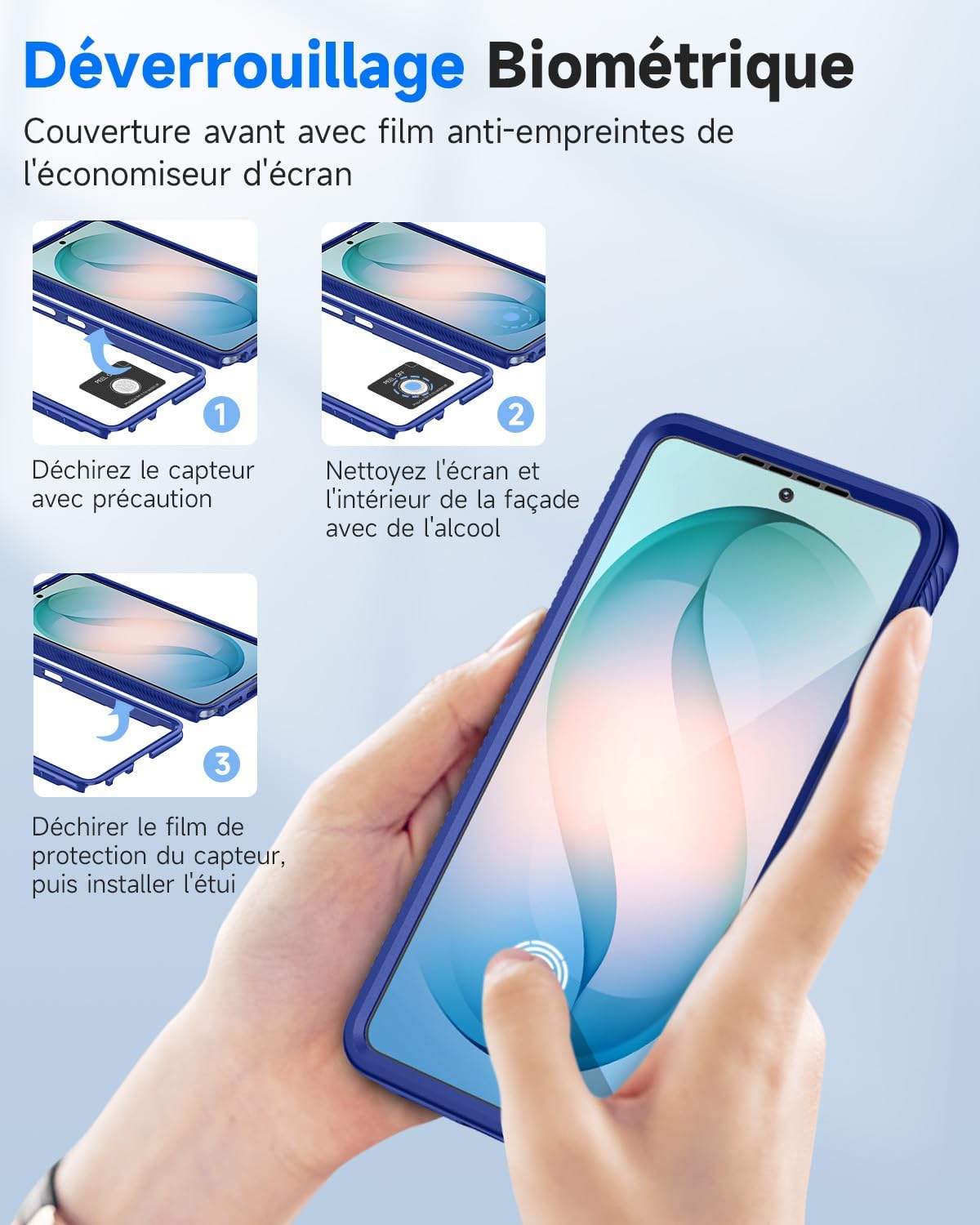 Detalle de Coque 360° Séacosmo pour Samsung Galaxy S26 Ultra – Protection intégrale avec écran intégré, bleu