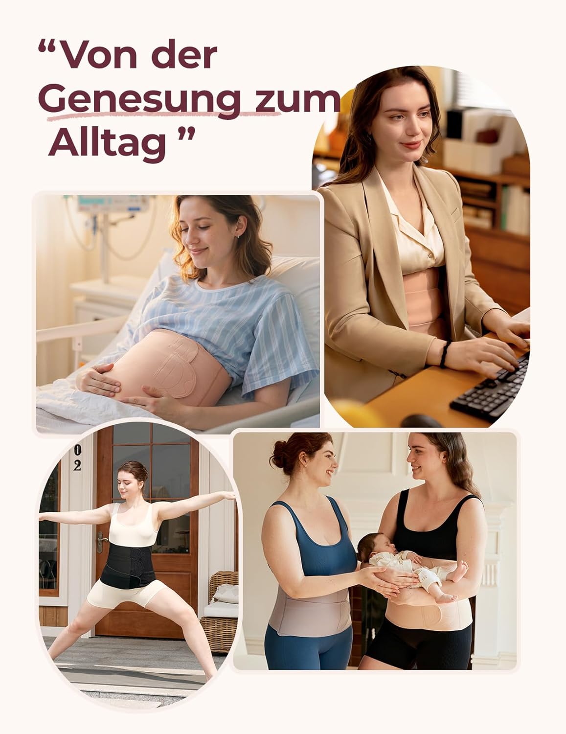 Thumbnail 6 de Momcozy Ergowrap Bauchgurt nach Geburt (Kaiserschnitt-Rückbildung) – 3D-Kompression & Rückenstütze, nahtlos, Standard M