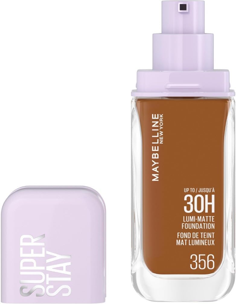 Detalle de Maybelline Superstay 30H Lumi-Matte Teinte 356 – fond de teint liquide longue tenue (35 ml) fini mat lumineux